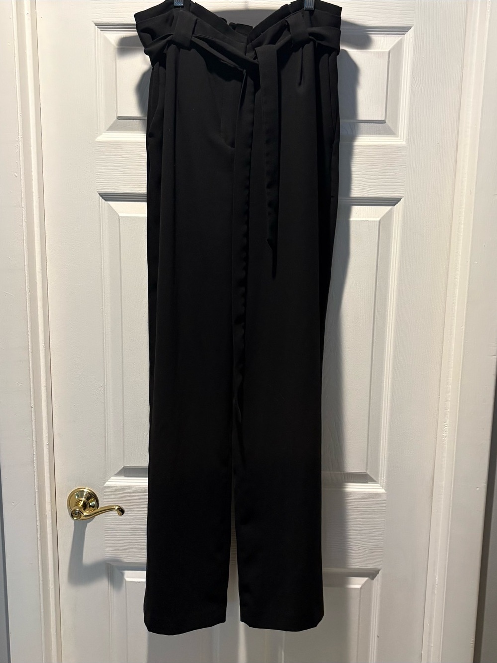 Express Black Wide Leg Paperbag Waist Pants S/L